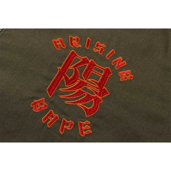 A Rising Bape Souvenir Jacket - Dark Olive Logo