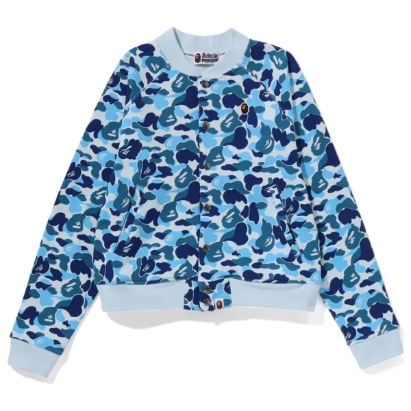 Bape ABC Camo Sweat Varsity Jacket Ladies - Navy