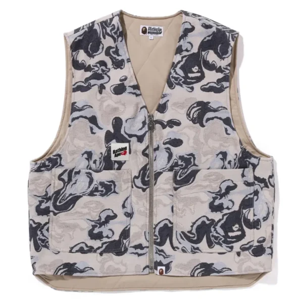 Bape ART Camo Gobelin Work Vest Blue
