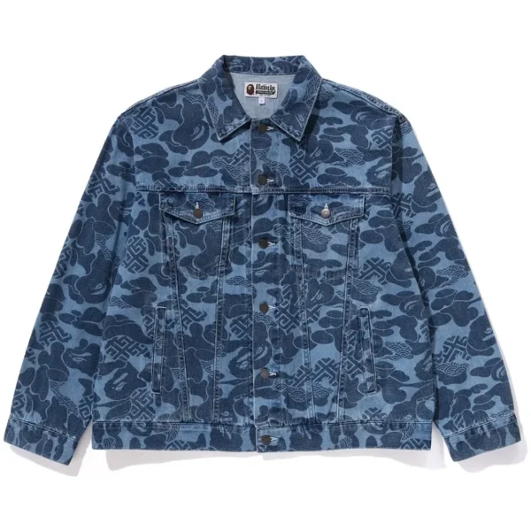 Bape Asia Camo Denim Jacket Indigo