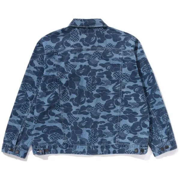 Bape Asia Camo Denim Jacket Indigo Back