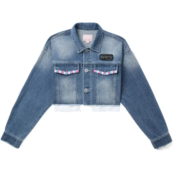 Bape Bapy Cropped Denim Jacket - Blue
