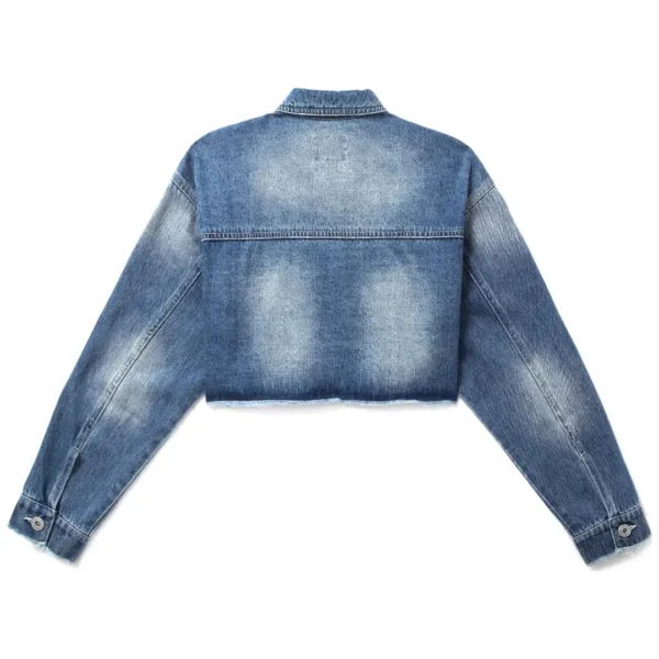 Bape Bapy Cropped Denim Jacket Blue Back